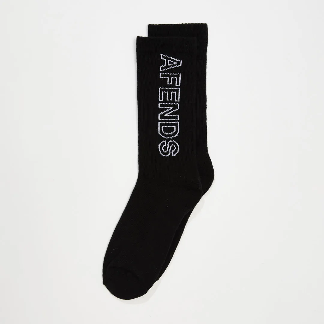 AFENDS Unisex Outline - Crew Socks - Black