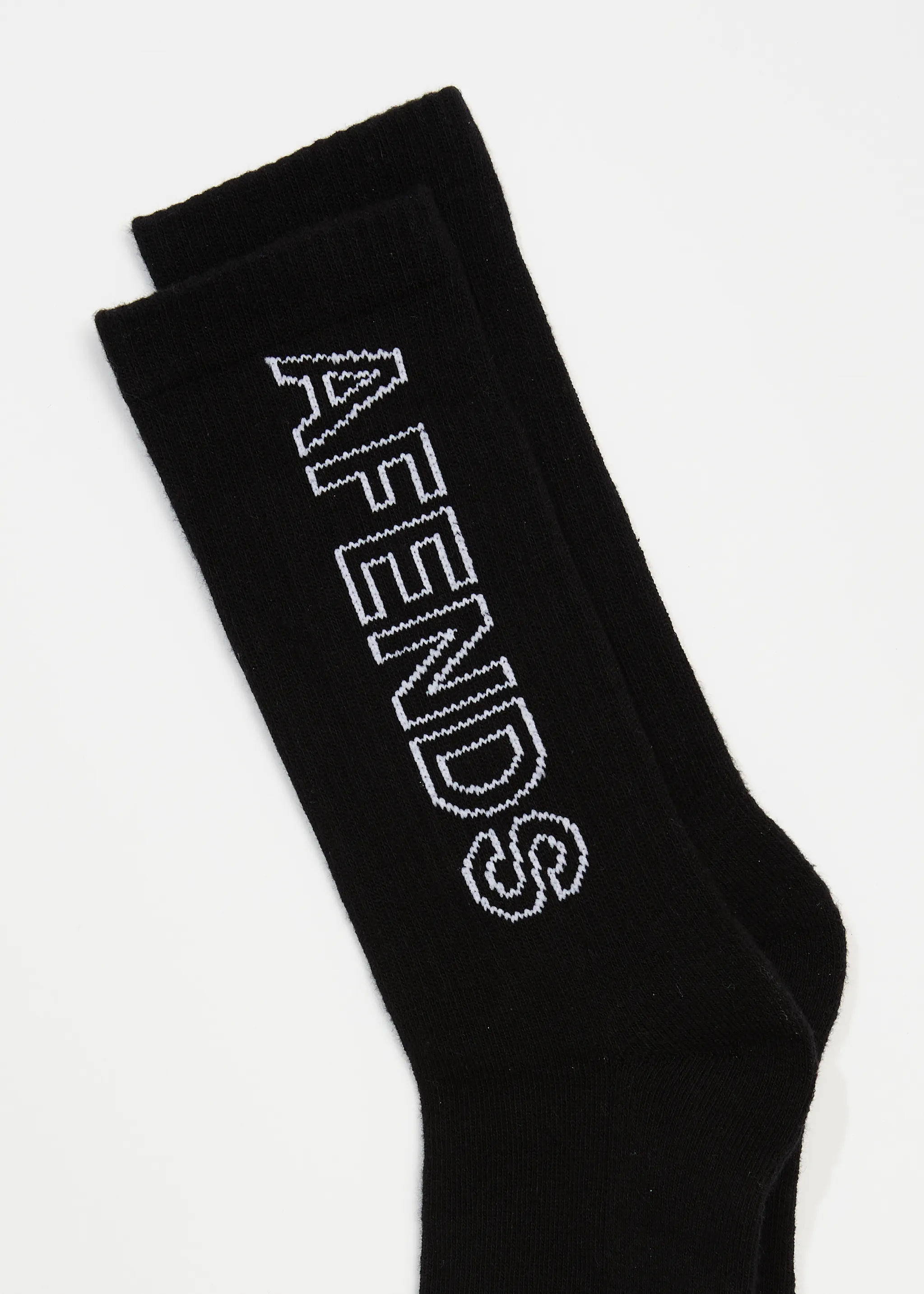 AFENDS Unisex Outline - Crew Socks - Black