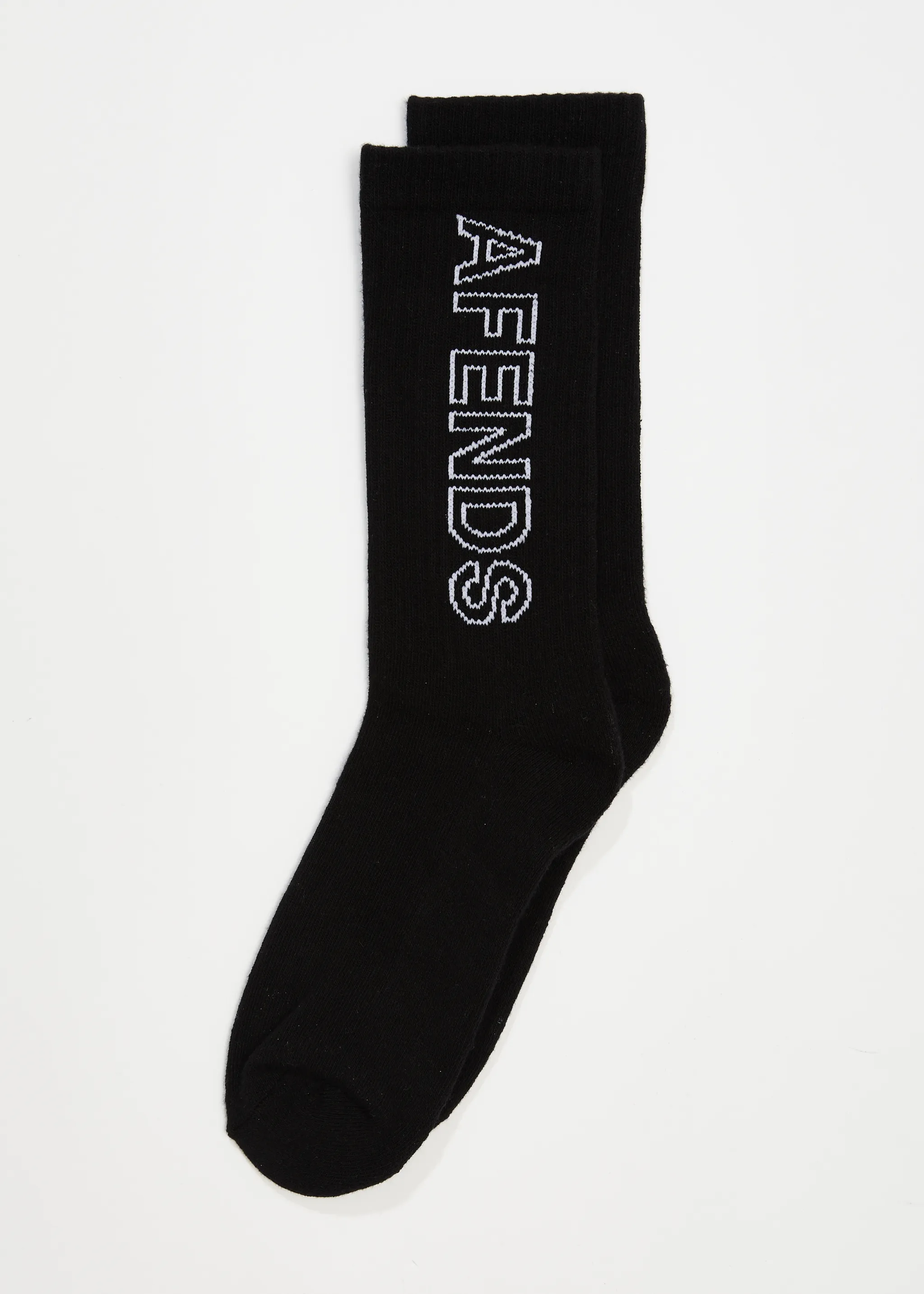 AFENDS Unisex Outline - Crew Socks - Black