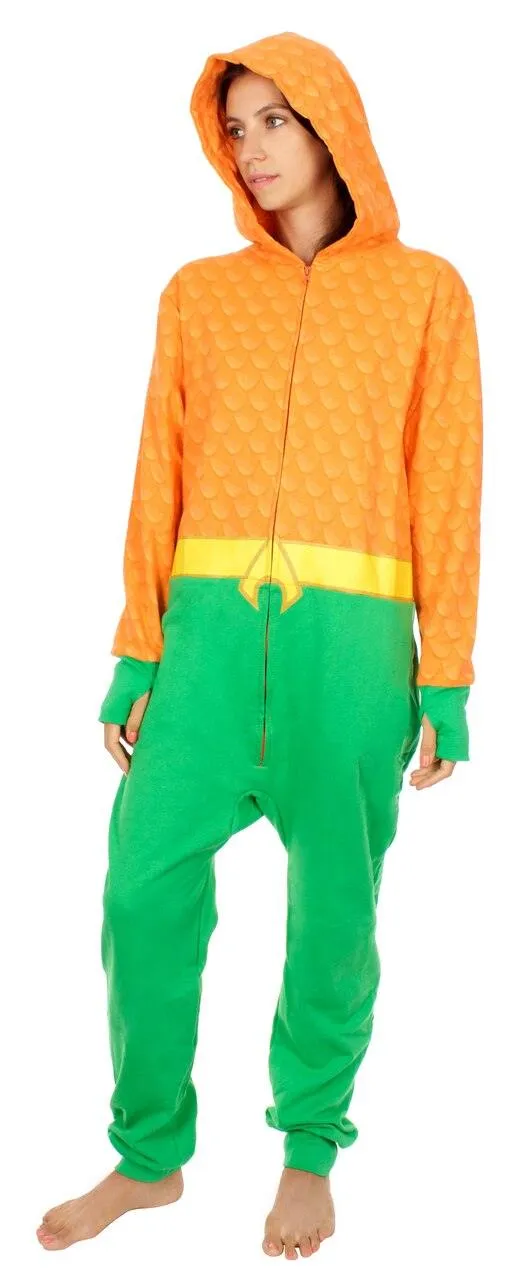 Aquaman Uniform Hooded One Piece Pajama