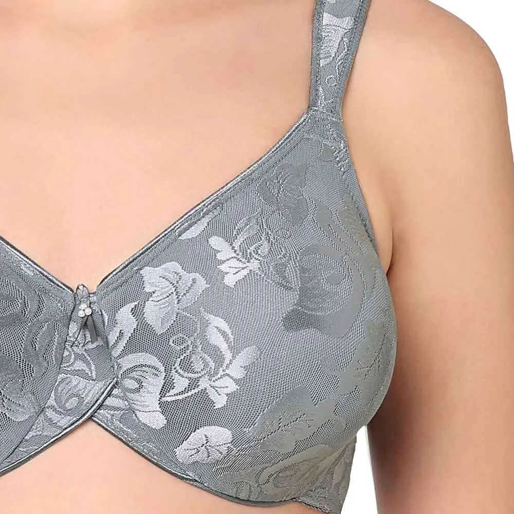 Awareness Non Padded Wired Full Coverage Full Support Plus Size Bra - Grey