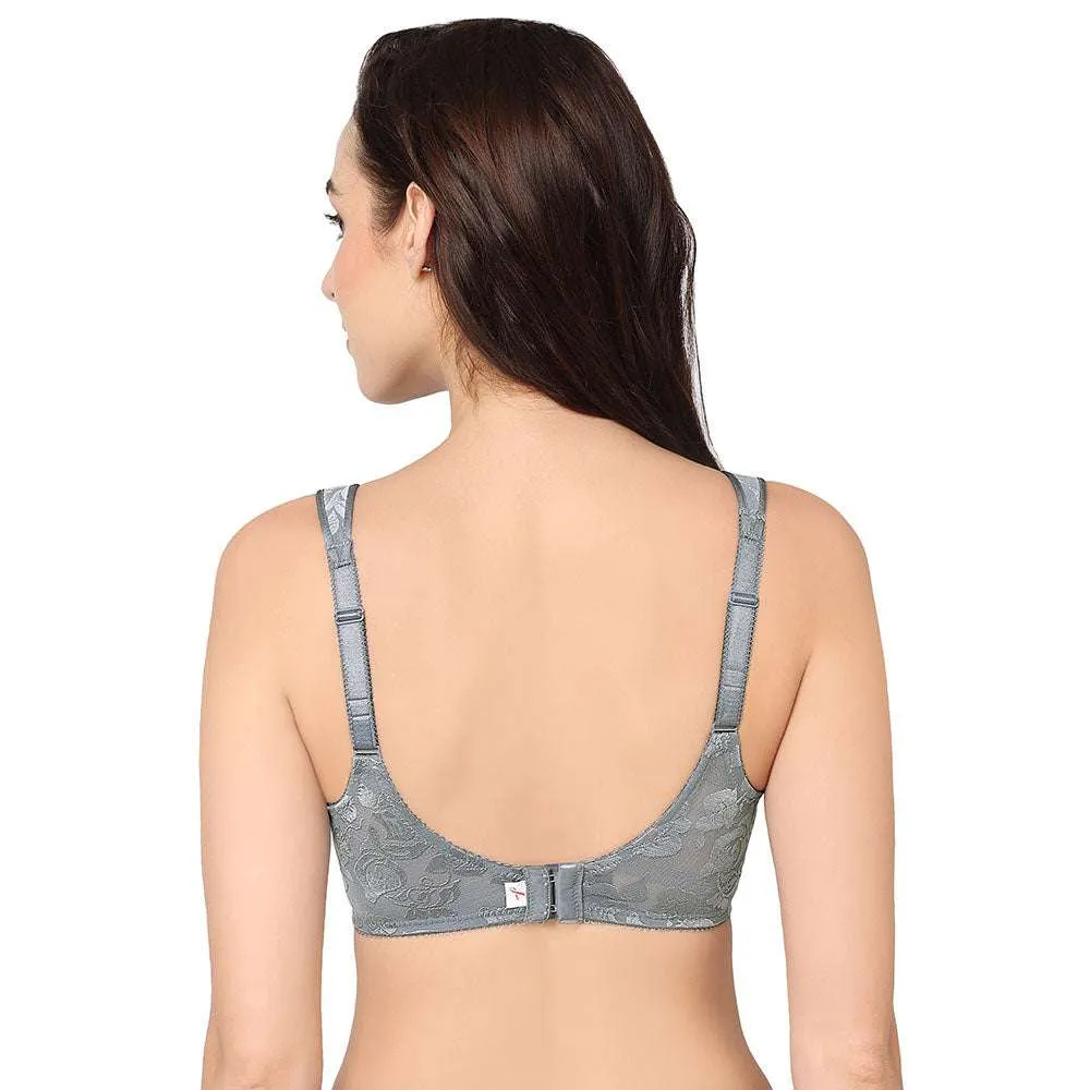 Awareness Non Padded Wired Full Coverage Full Support Plus Size Bra - Grey