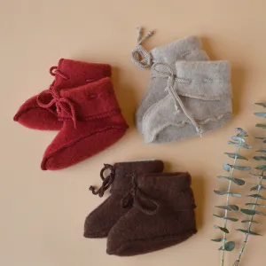 Baby Booties in Organic Wool Fleece (0-12m)