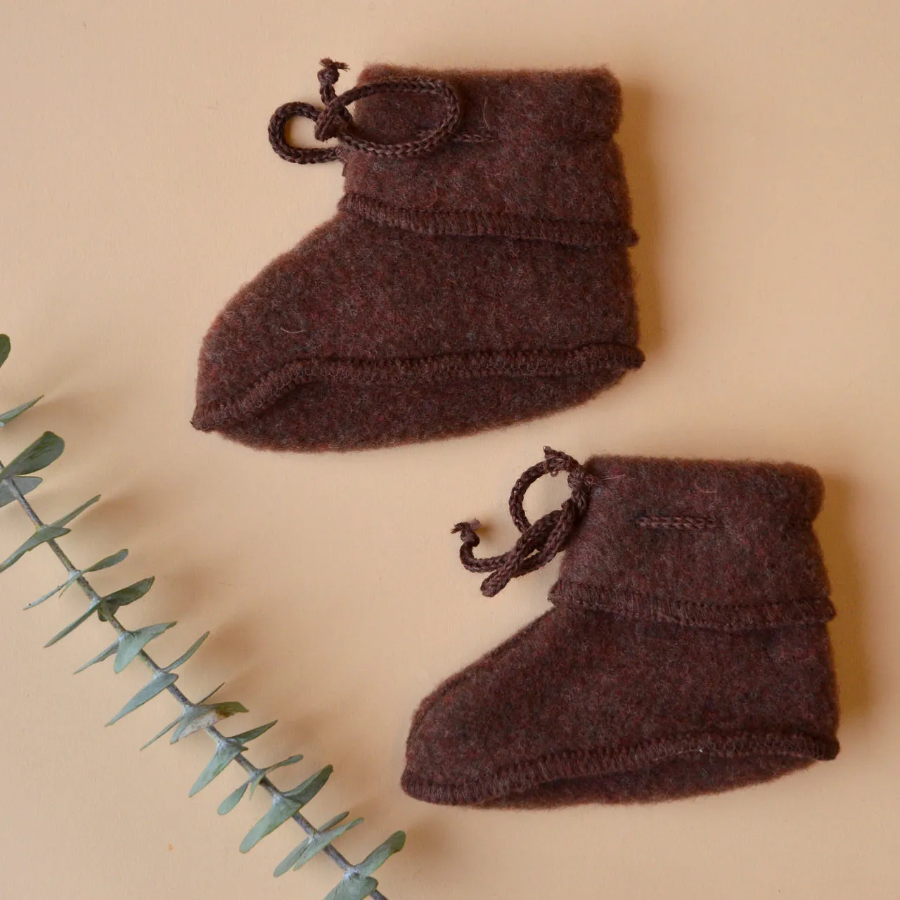 Baby Booties in Organic Wool Fleece (0-12m)