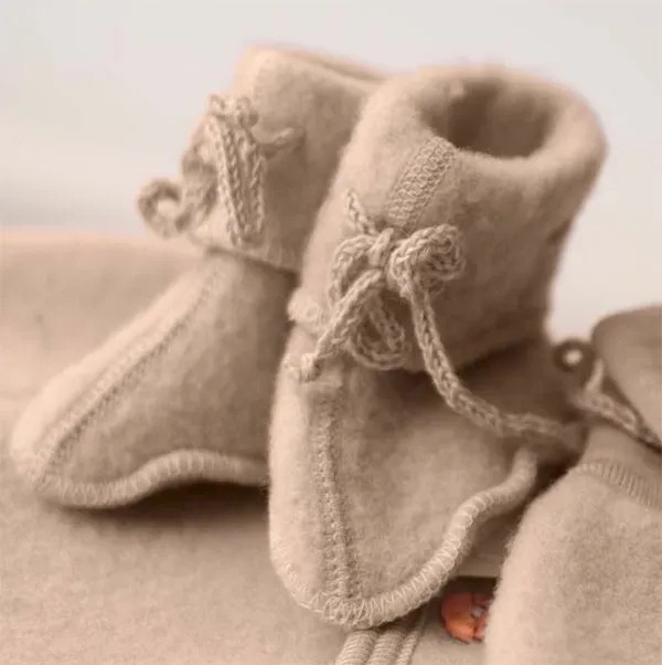 Baby Booties in Organic Wool Fleece (0-12m)