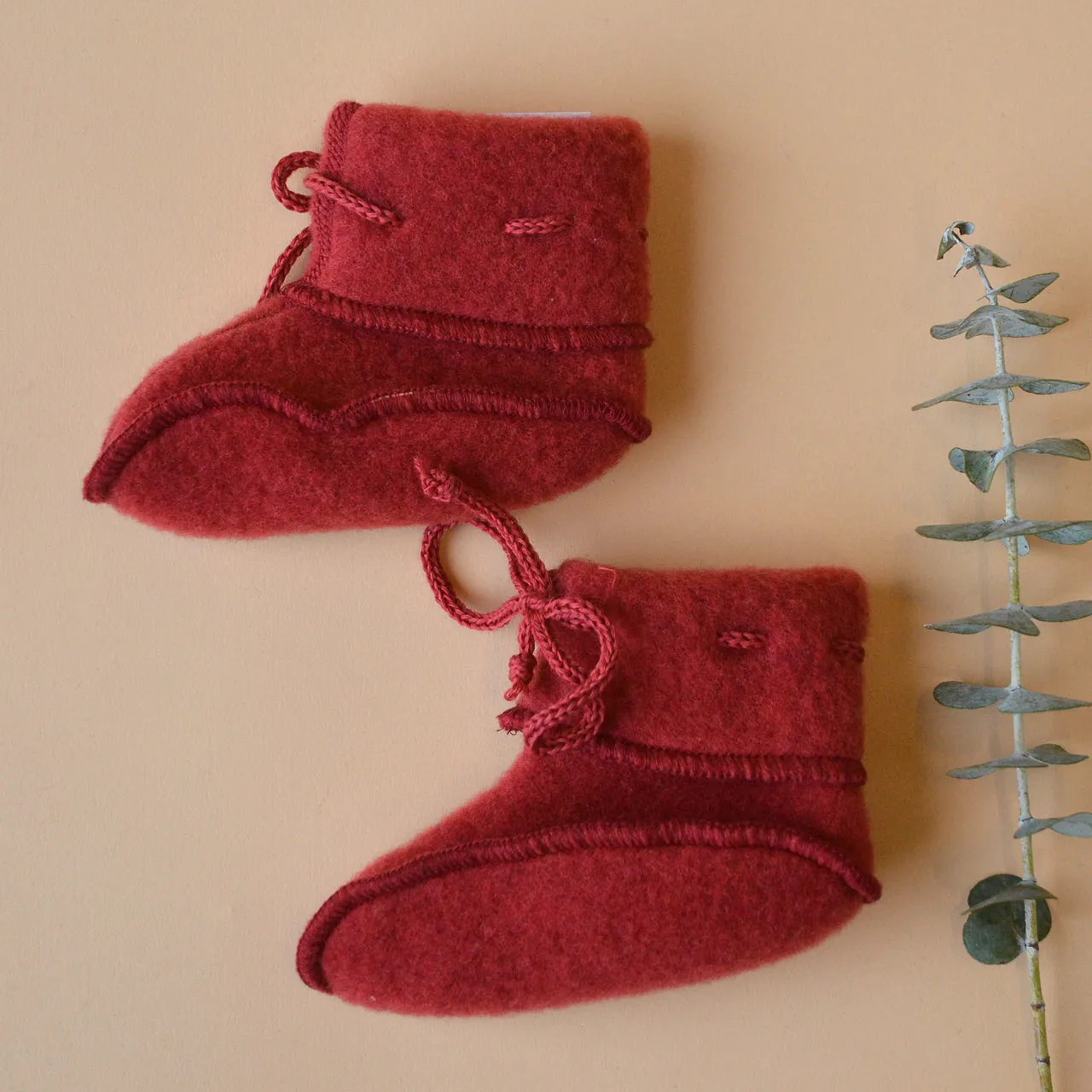 Baby Booties in Organic Wool Fleece (0-12m)