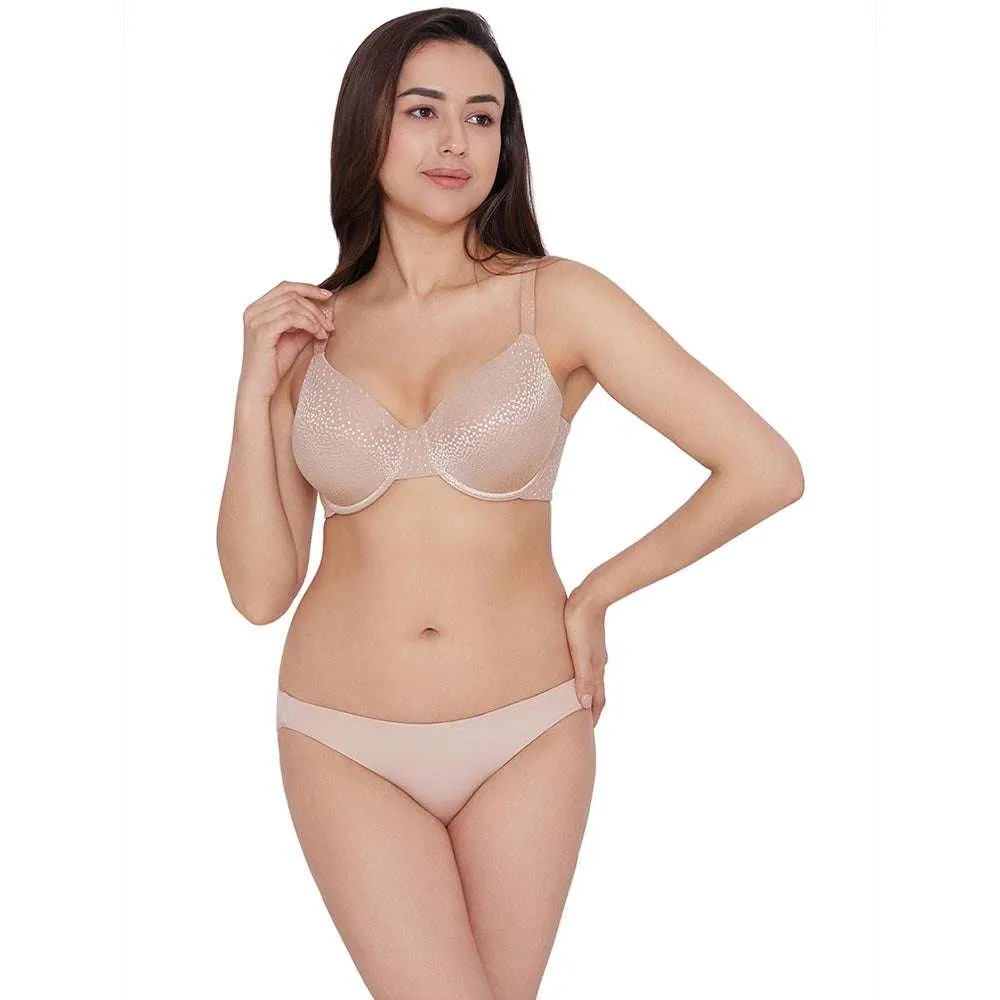 Back Appeal Contour Lightly Padded Wired Full Cup Everyday Wear Plus Size Full Support Bra - Beige