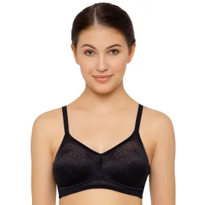 Back Appeal Non Padded Non-Wired Full Cup Everyday Wear Plus Size Seamless Full Support Bra - Black