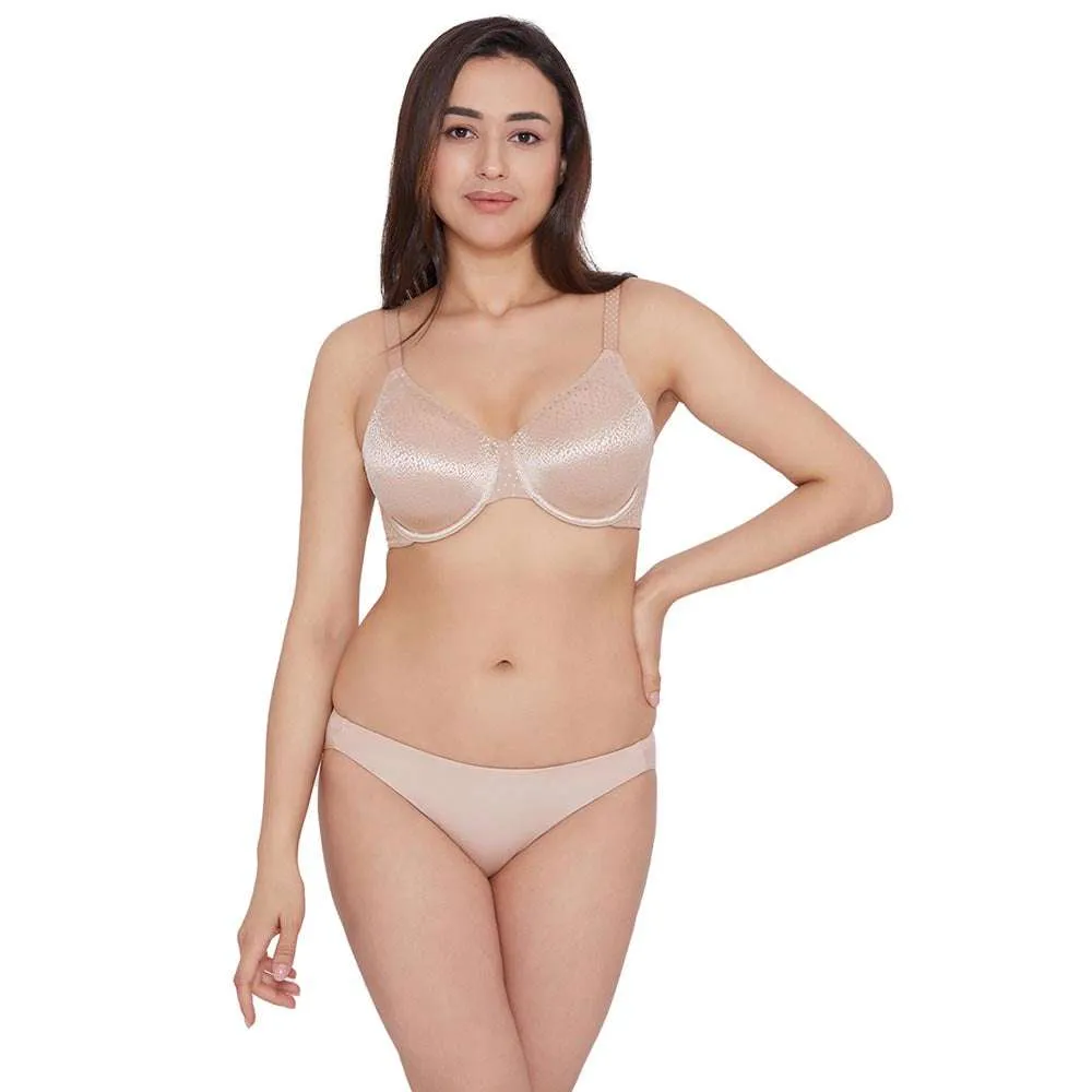 Back Appeal Non Padded Wired Full Cup Everyday Wear Plus Size Comfortable Full Support Bra - Beige