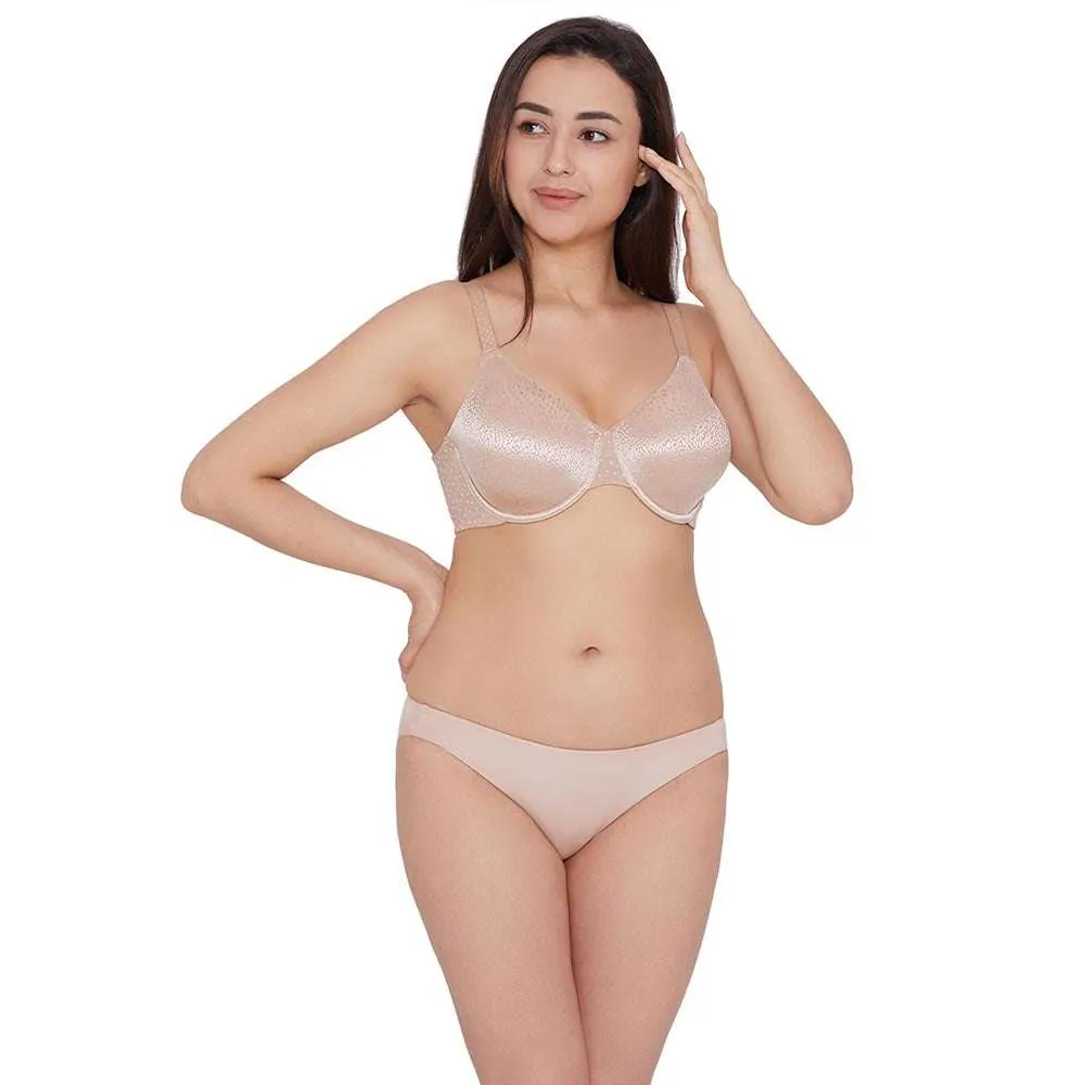 Back Appeal Non Padded Wired Full Cup Everyday Wear Plus Size Comfortable Full Support Bra - Beige