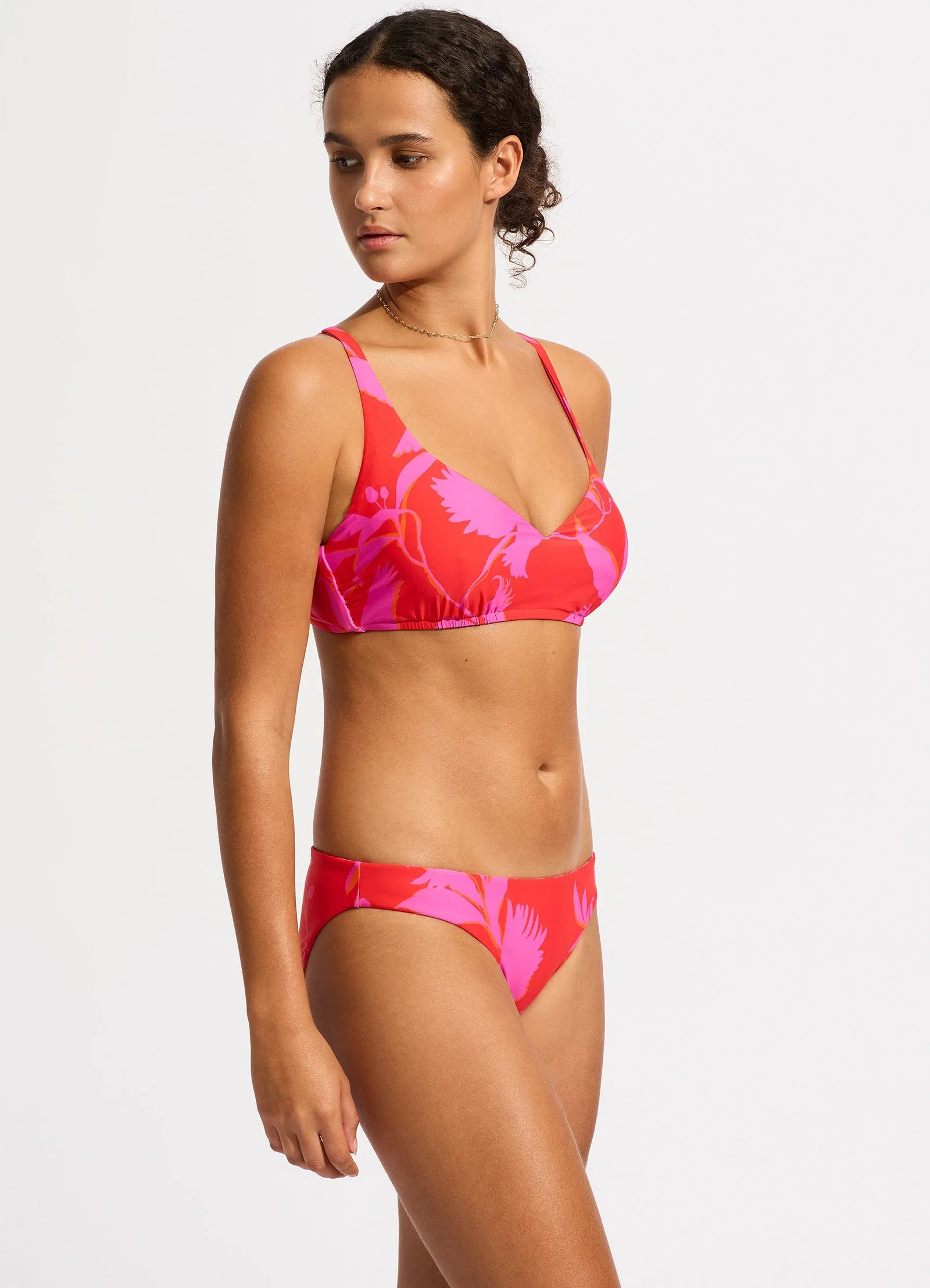 Birds Of Paradise DD Sweetheart Halter Bikini Top - Chilli Red