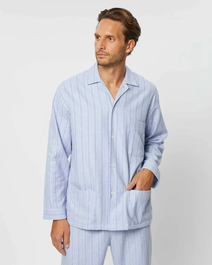 Bonsoir London Brushed Cotton Aviemore Stripe Pajamas