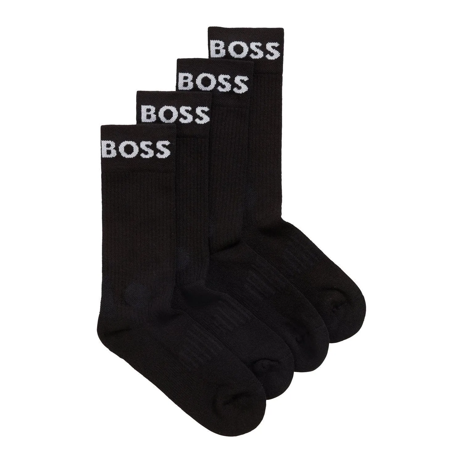 BOSS 2 Pack Quality Cotton Blend Sport Socks - Black