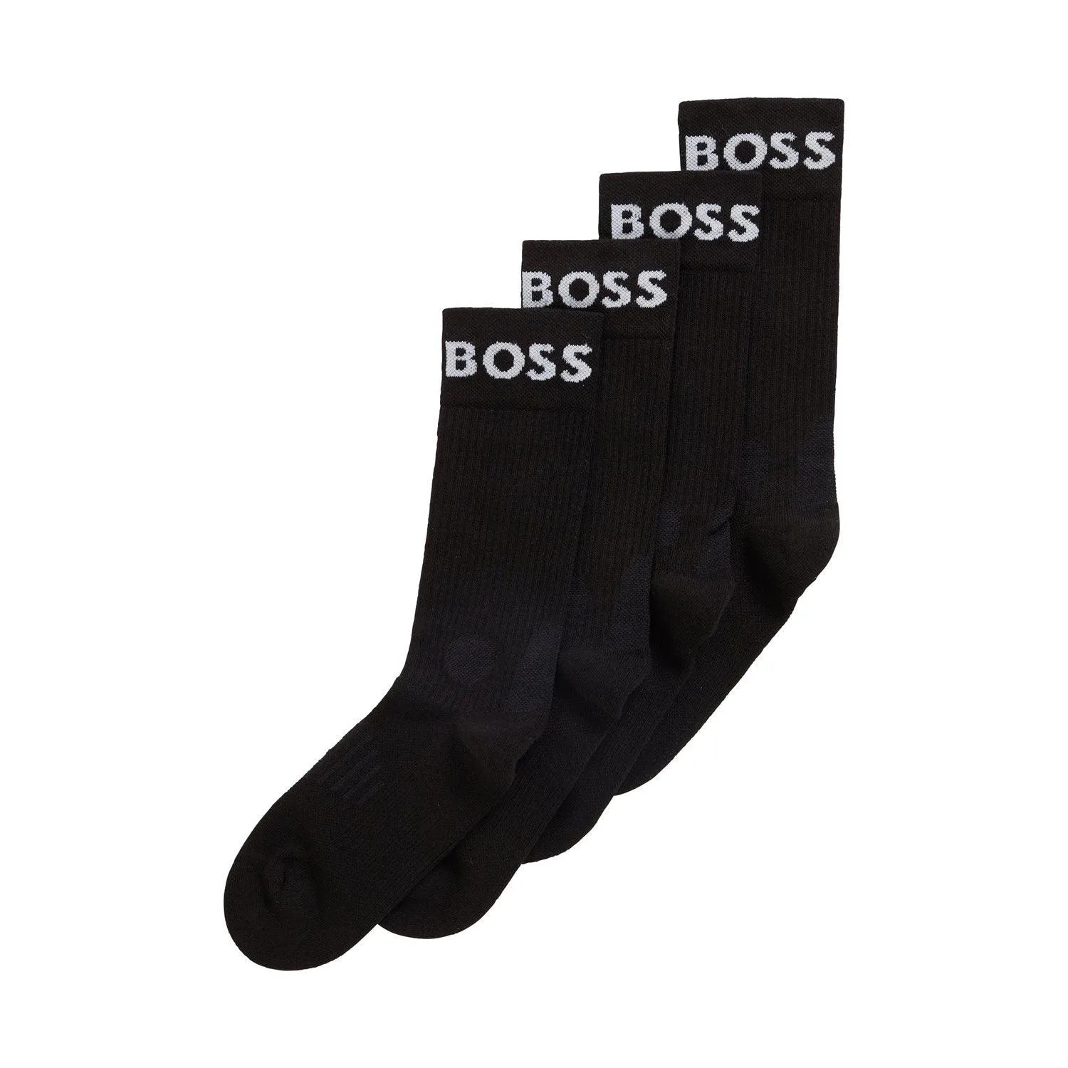 BOSS 2 Pack Quality Cotton Blend Sport Socks - Black