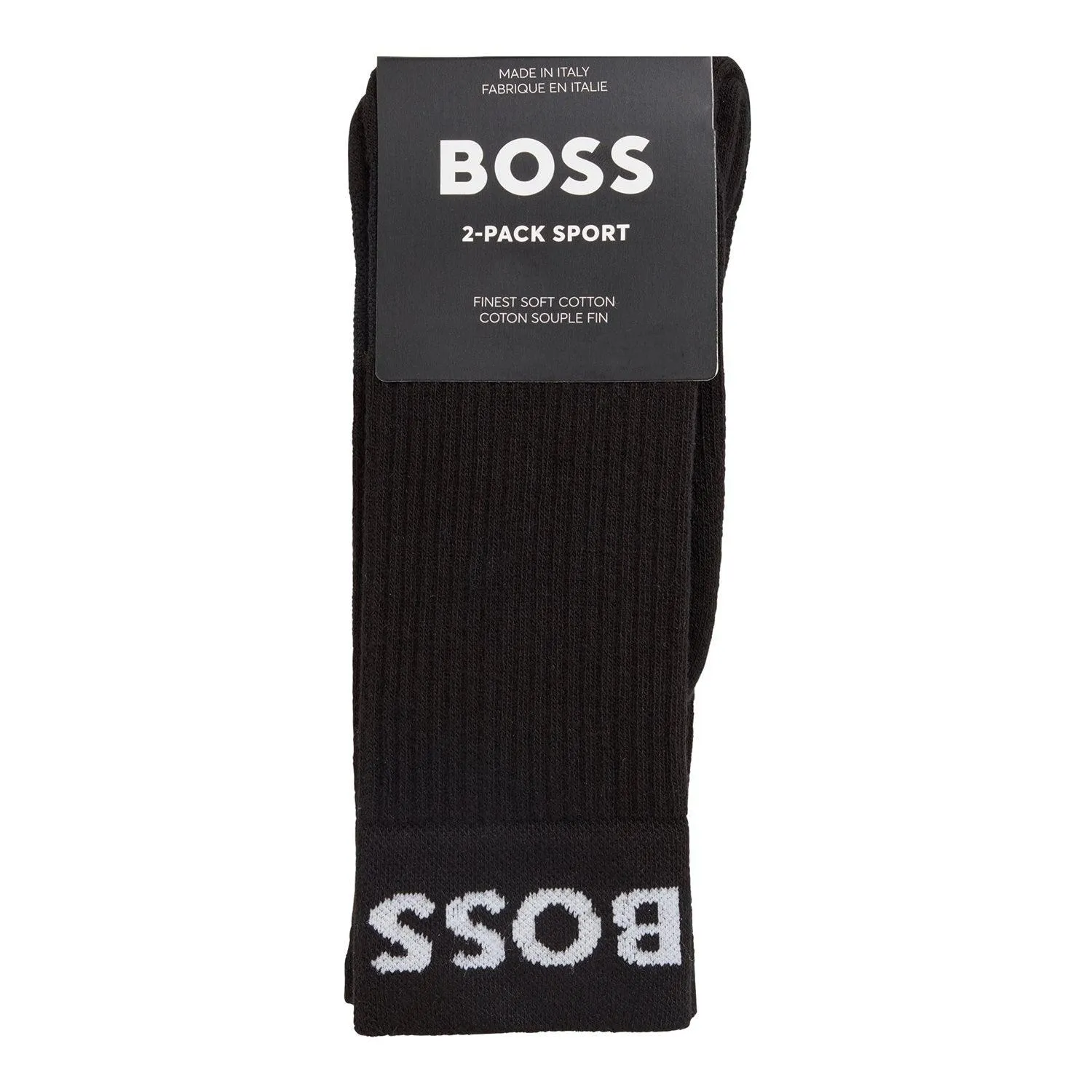 BOSS 2 Pack Quality Cotton Blend Sport Socks - Black