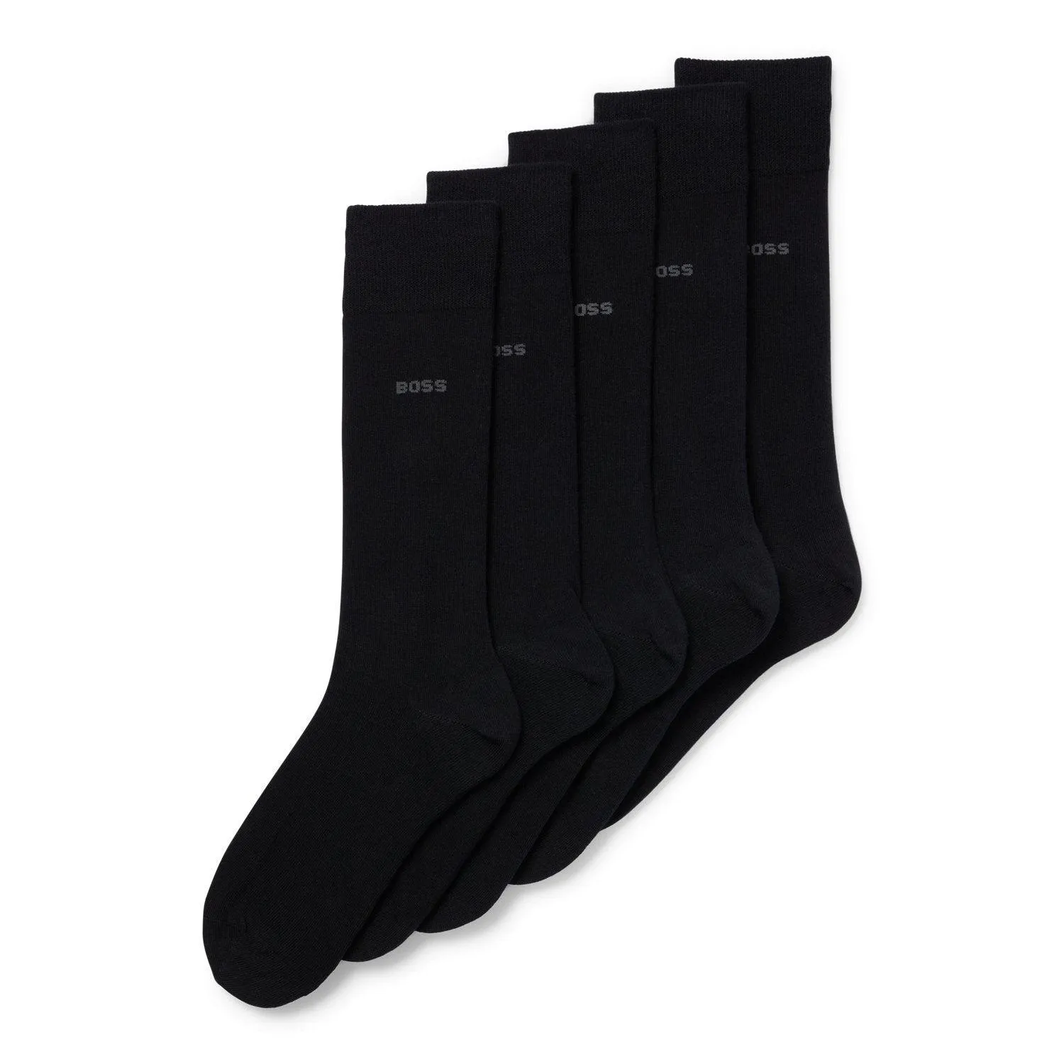 BOSS 5 Pack Qualty Cotton Blend Socks - Black