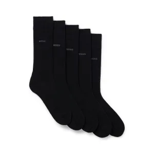 BOSS 5 Pack Qualty Cotton Blend Socks - Black