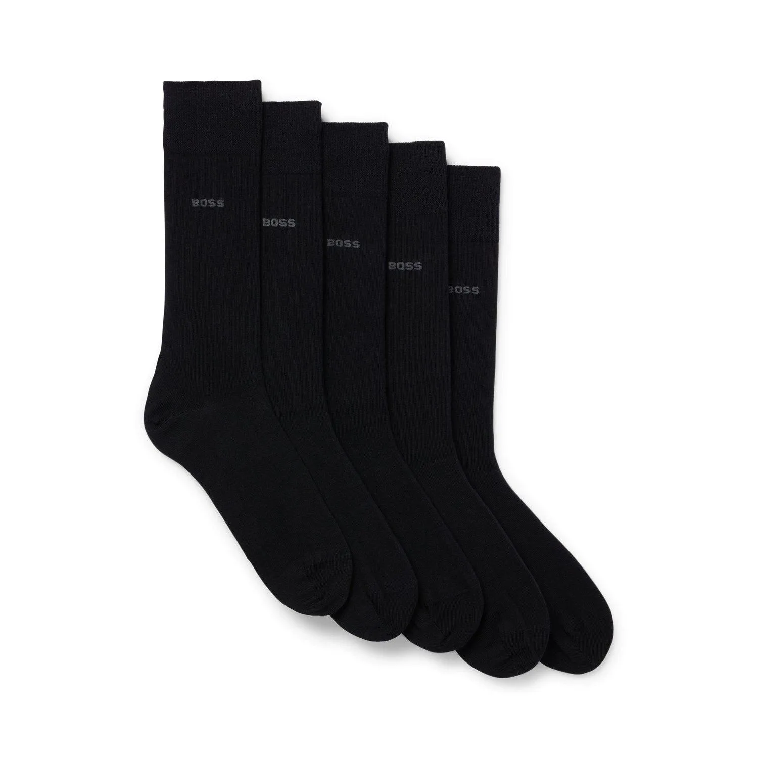 BOSS 5 Pack Qualty Cotton Blend Socks - Black