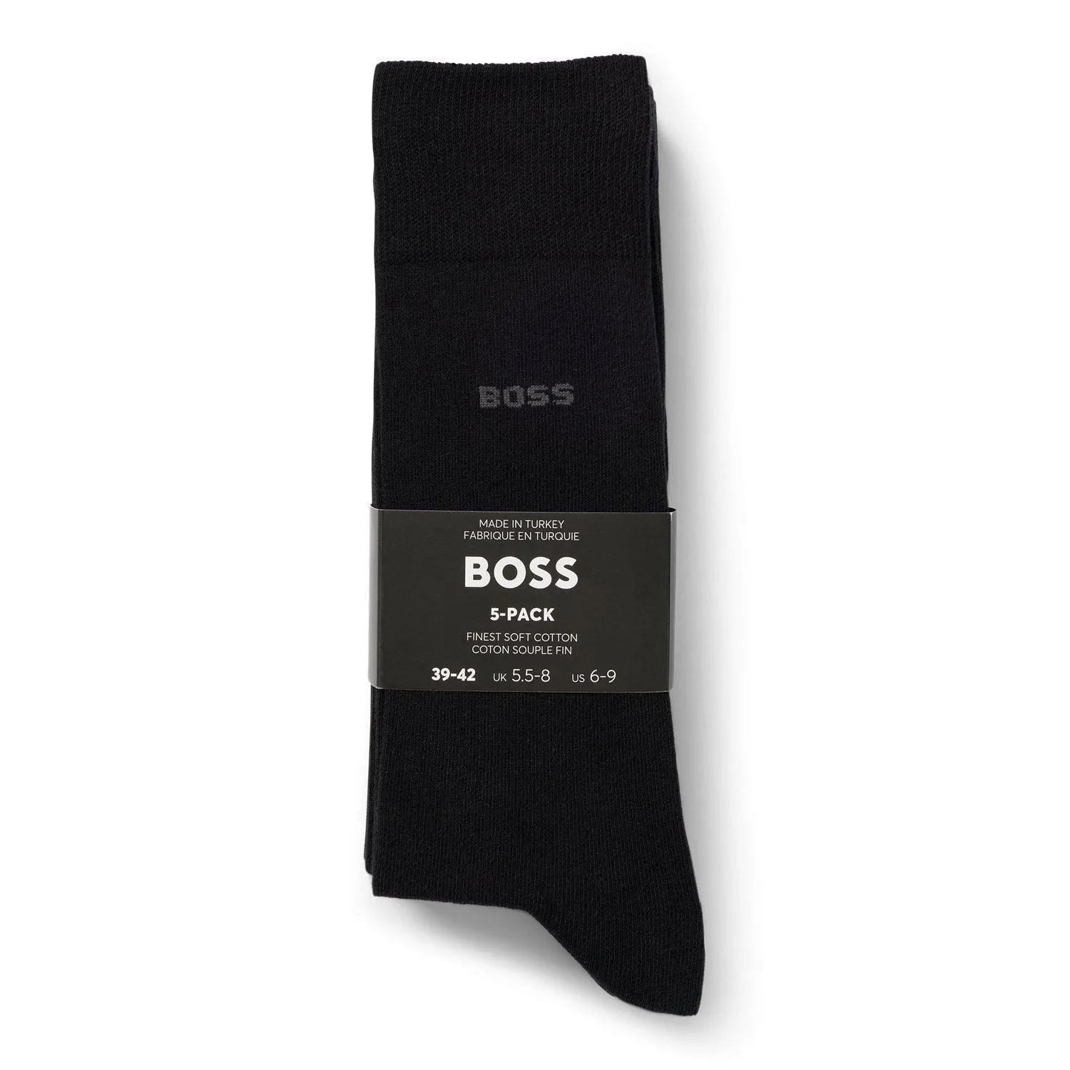 BOSS 5 Pack Qualty Cotton Blend Socks - Black