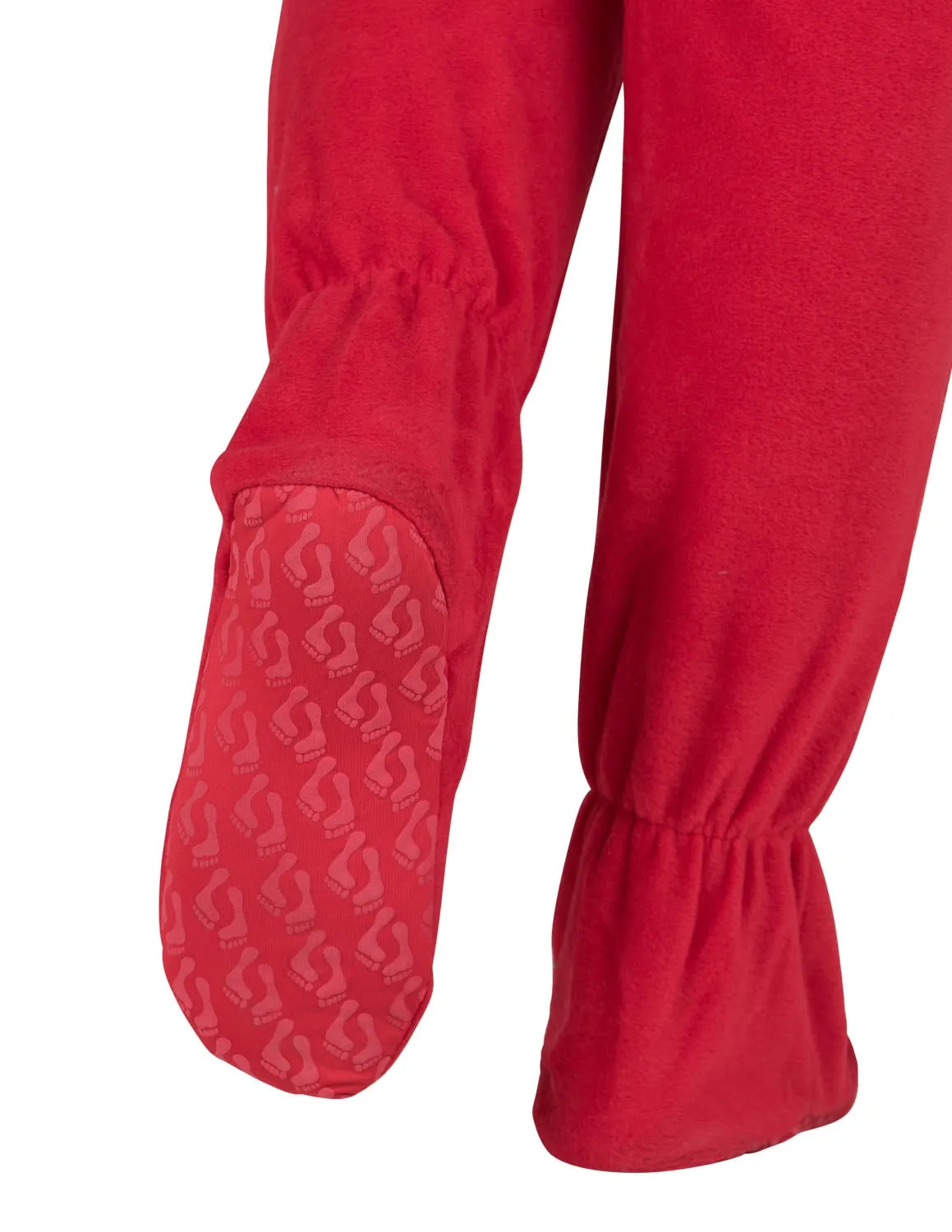 Bright Red Adult Hoodie Fleece Onesie