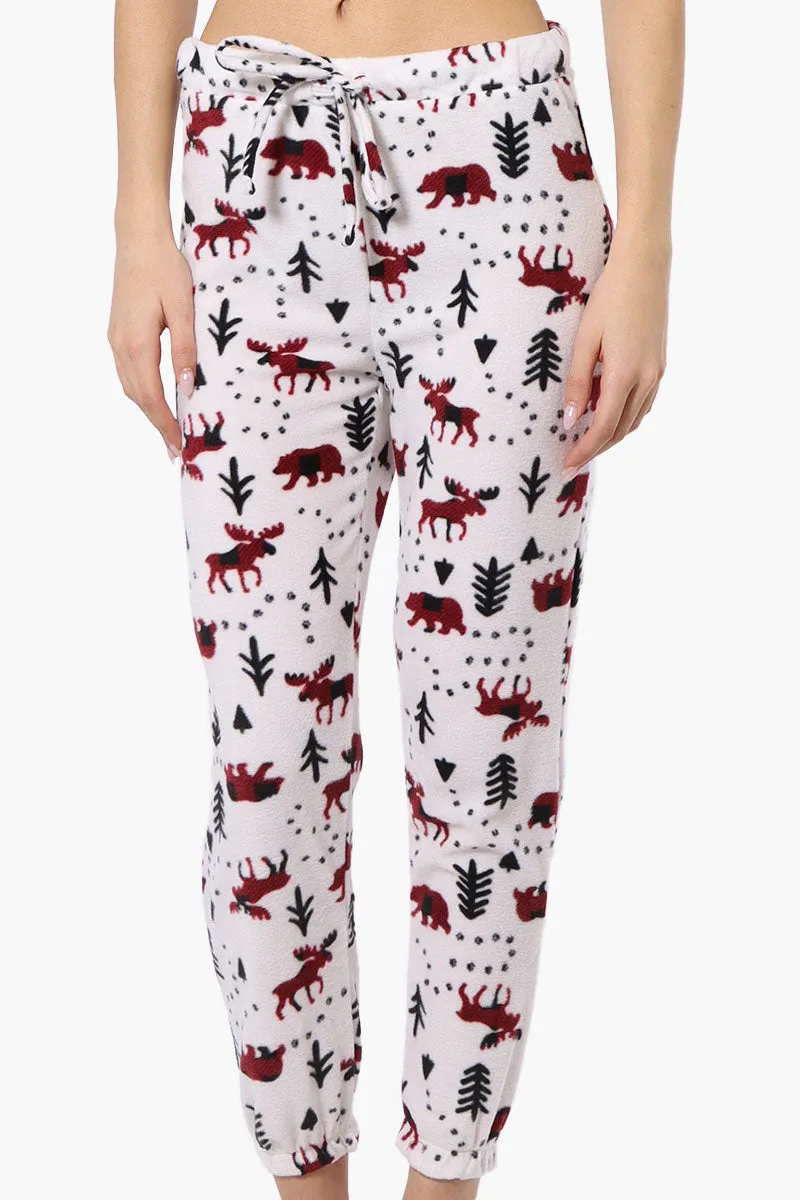 Canada Weather Gear Patterned Fleece Pajama Bottoms - Red