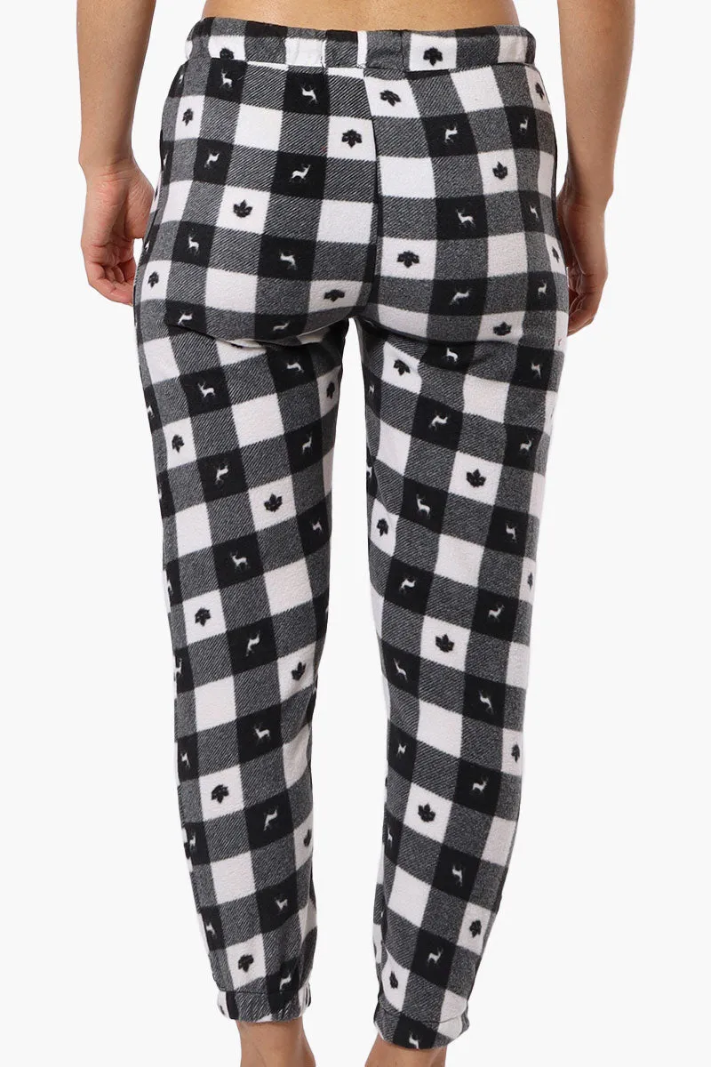 Canada Weather Gear Plaid Fleece Pajama Bottoms - Black