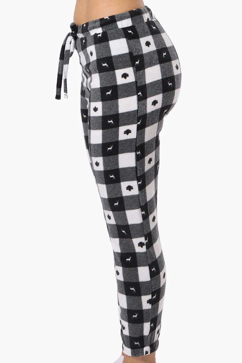 Canada Weather Gear Plaid Fleece Pajama Bottoms - Black