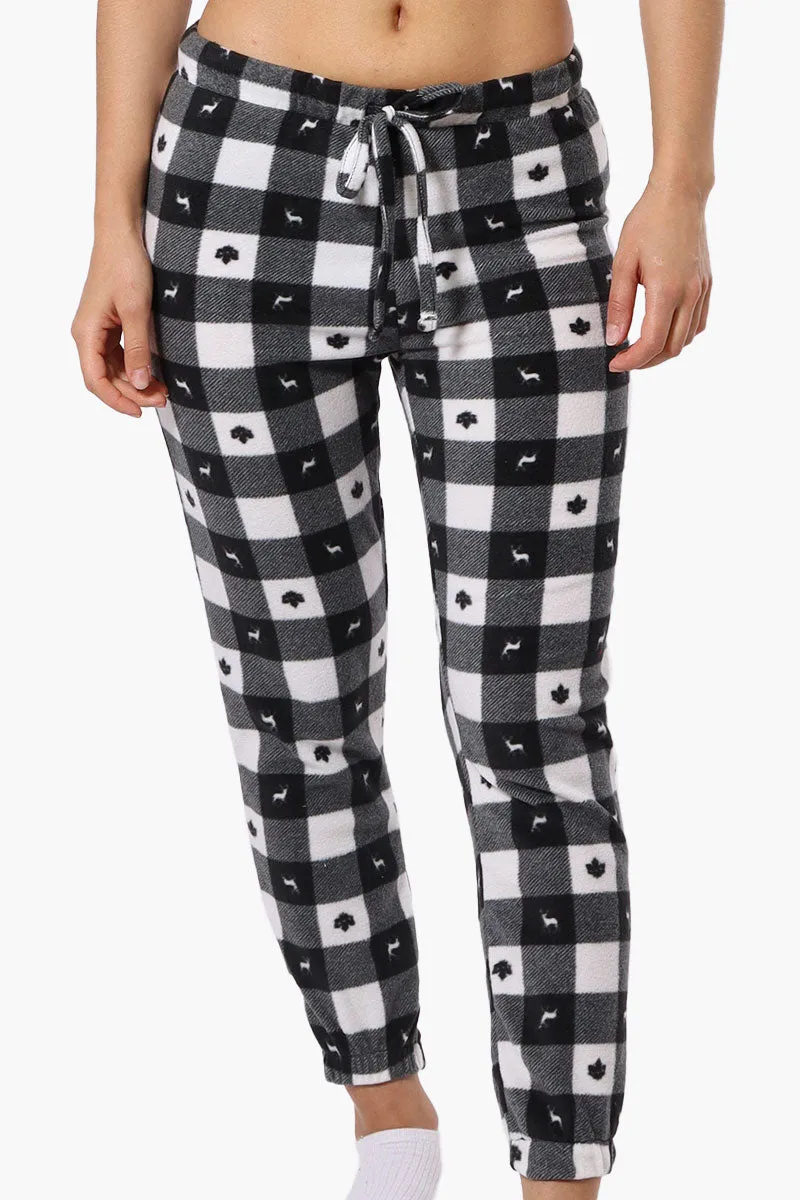 Canada Weather Gear Plaid Fleece Pajama Bottoms - Black