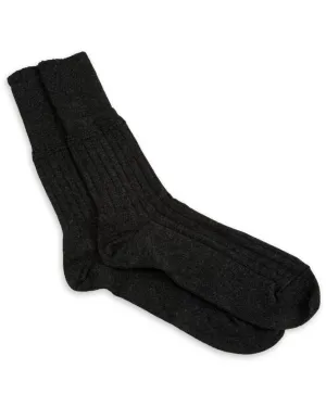 Cashmere Rib Socks - Black