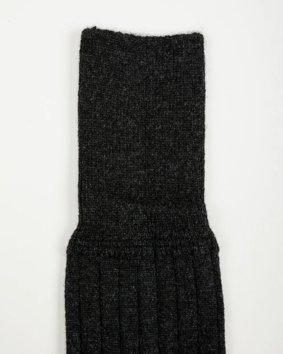 Cashmere Rib Socks - Black