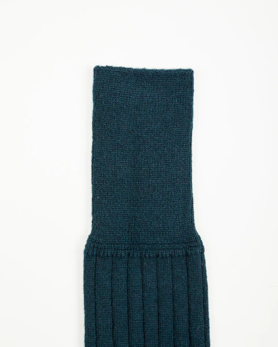 Cashmere Rib Socks - Dark Moss