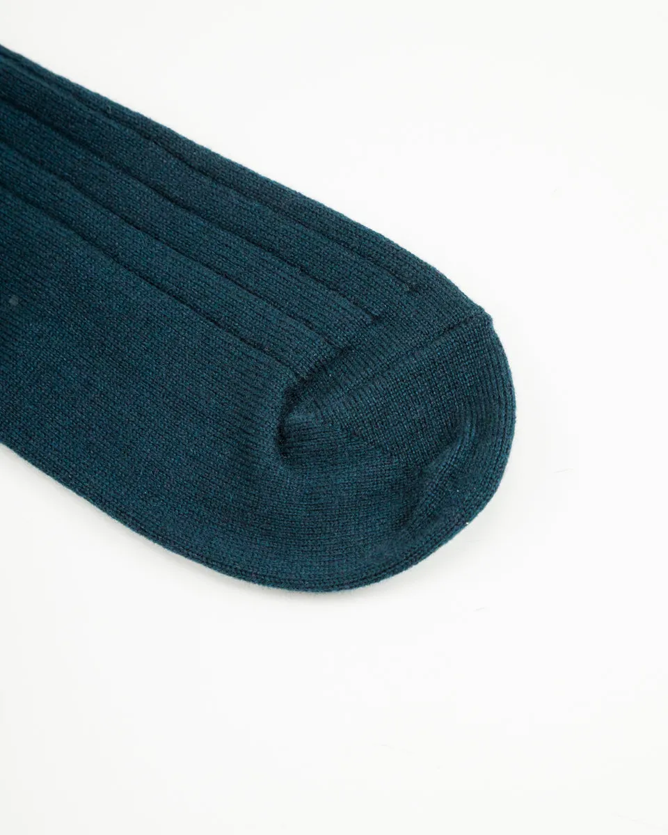 Cashmere Rib Socks - Dark Moss