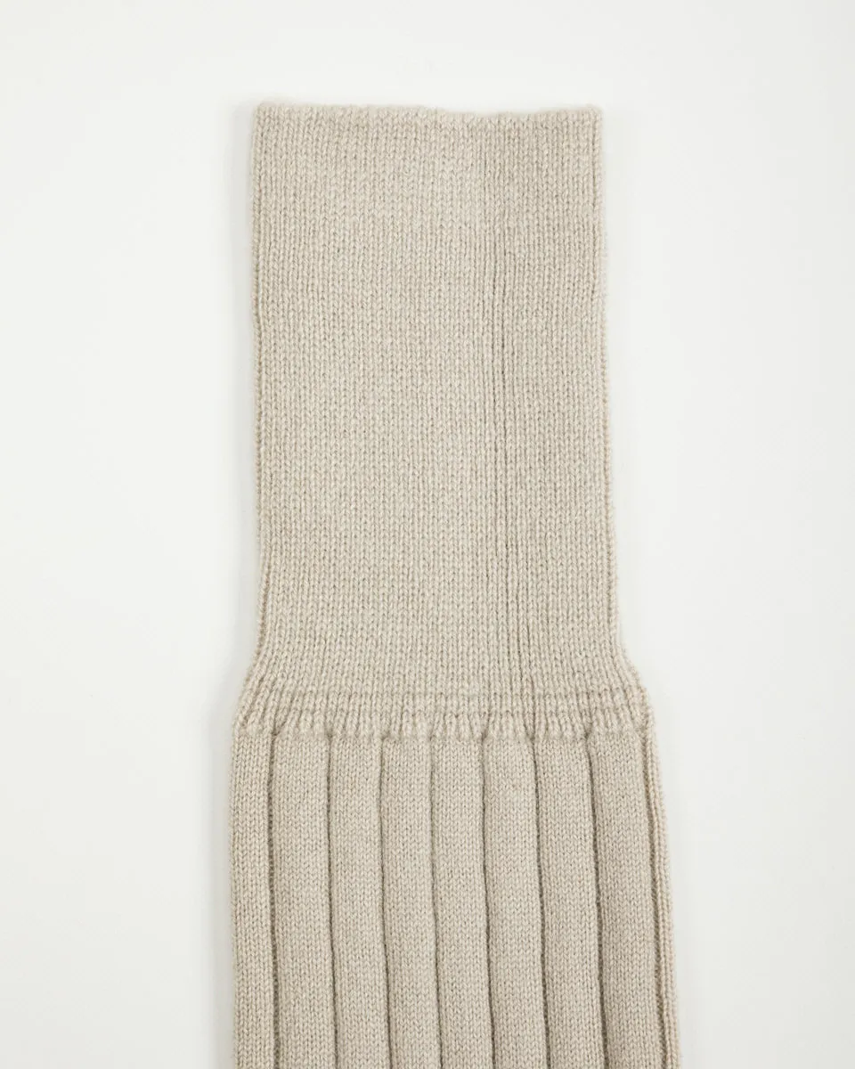 Cashmere Rib Socks - White Smoke