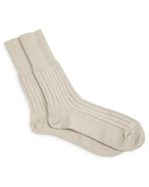 Cashmere Rib Socks - White Smoke