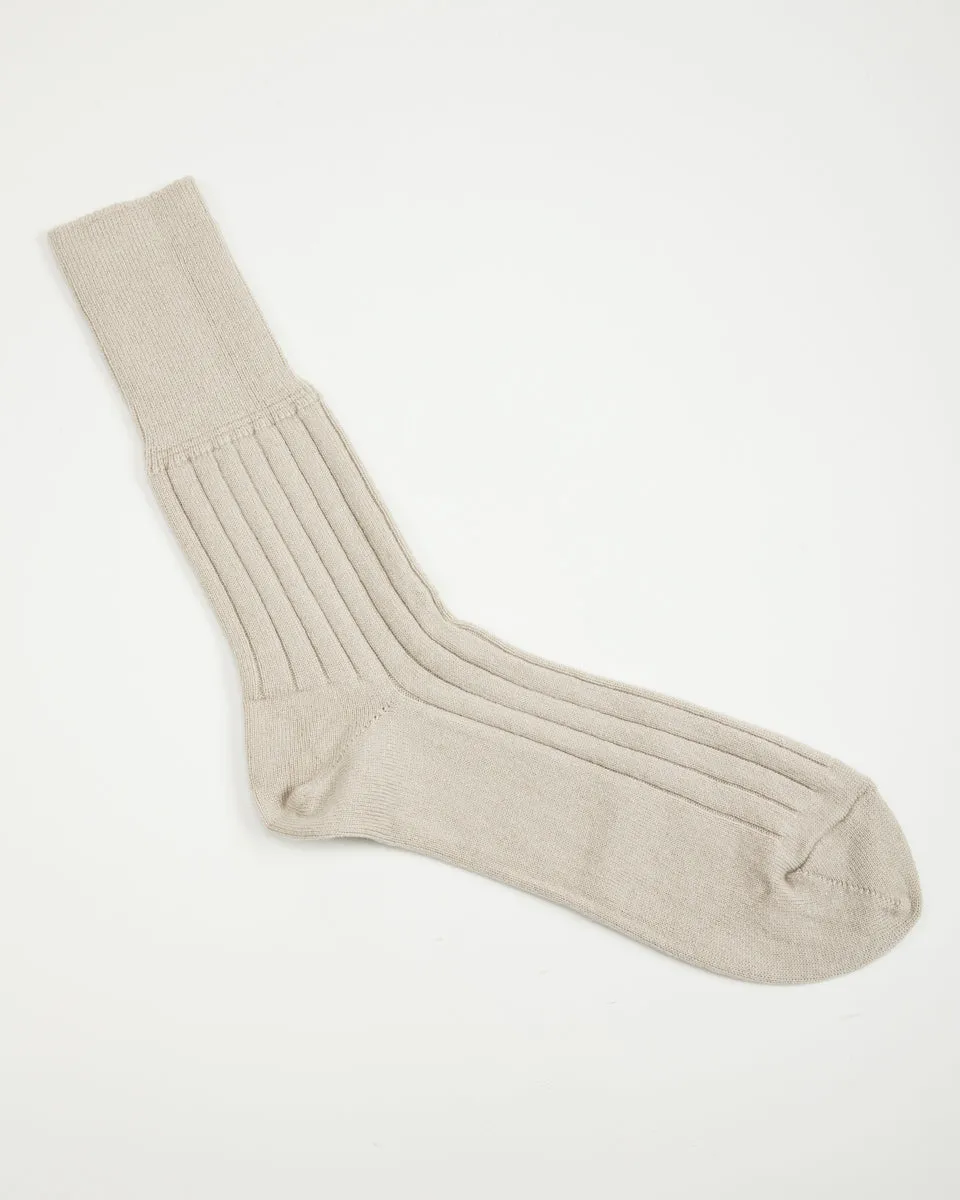 Cashmere Rib Socks - White Smoke