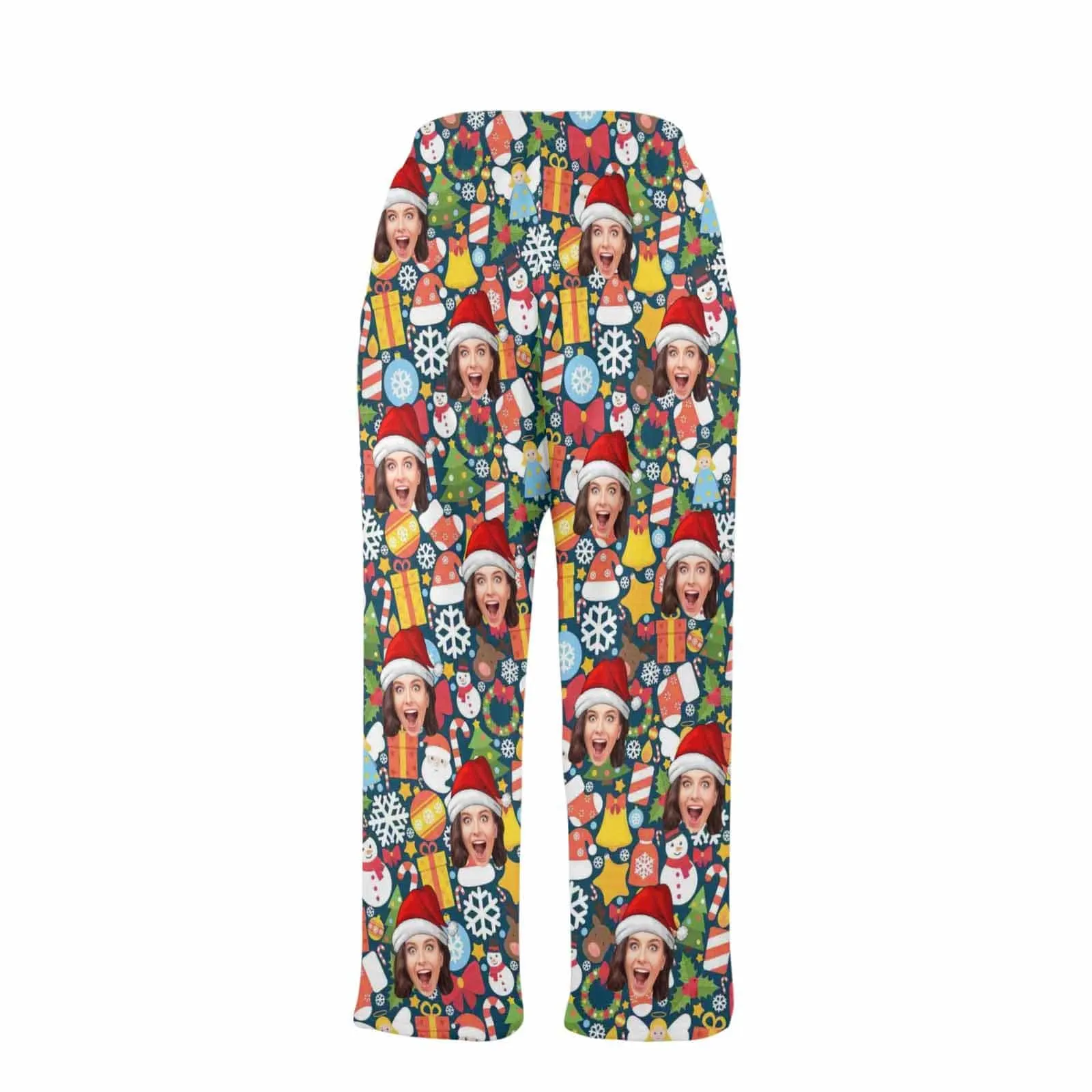 Coral Fleece Pajama Trousers-Custom Face Christmas Gifts Warm and Comfortable Sleepwear Long Pajama Pants For Men Women