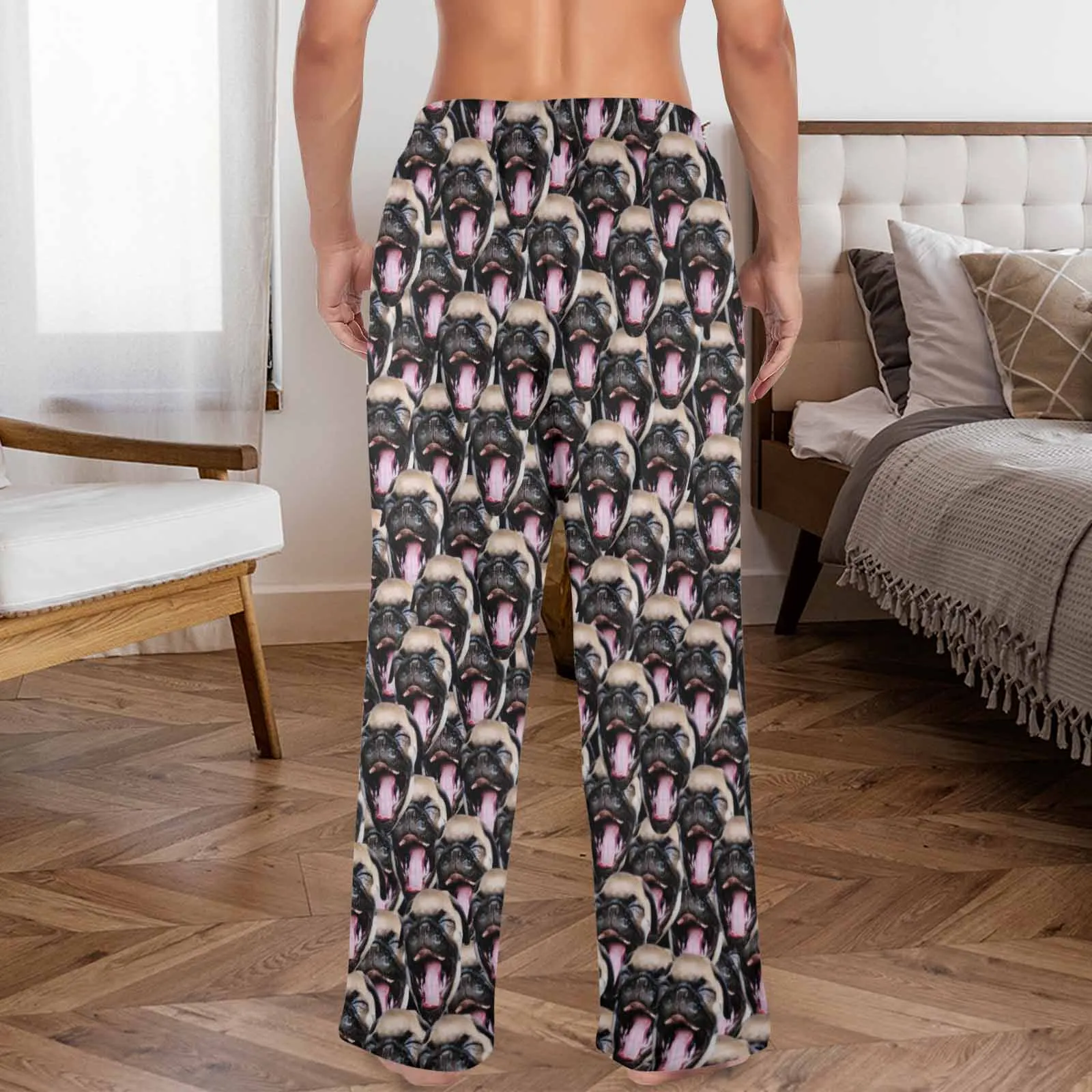 Coral Fleece Pajama Trousers-Custom Face Pet Dog Seamless Warm and Comfortable Sleepwear Long Pajama Pants For Men Women