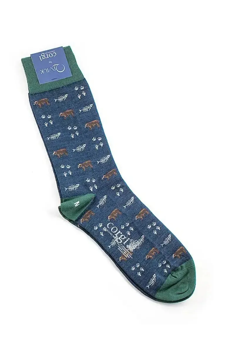 Corgi Man's Socks Bison, Cashmere & Silk