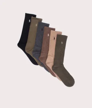 Cotton Blend Crew Sock 6-Pack