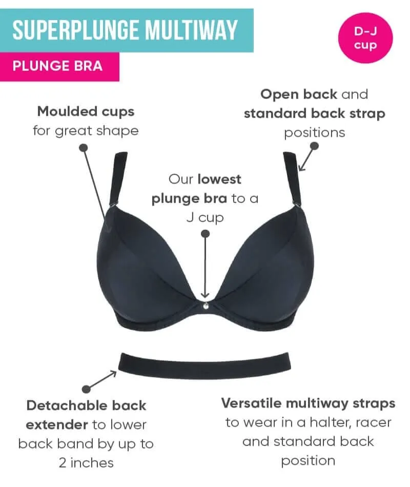 Curvy Kate SuperPlunge Multiway Plunge Bra - Black