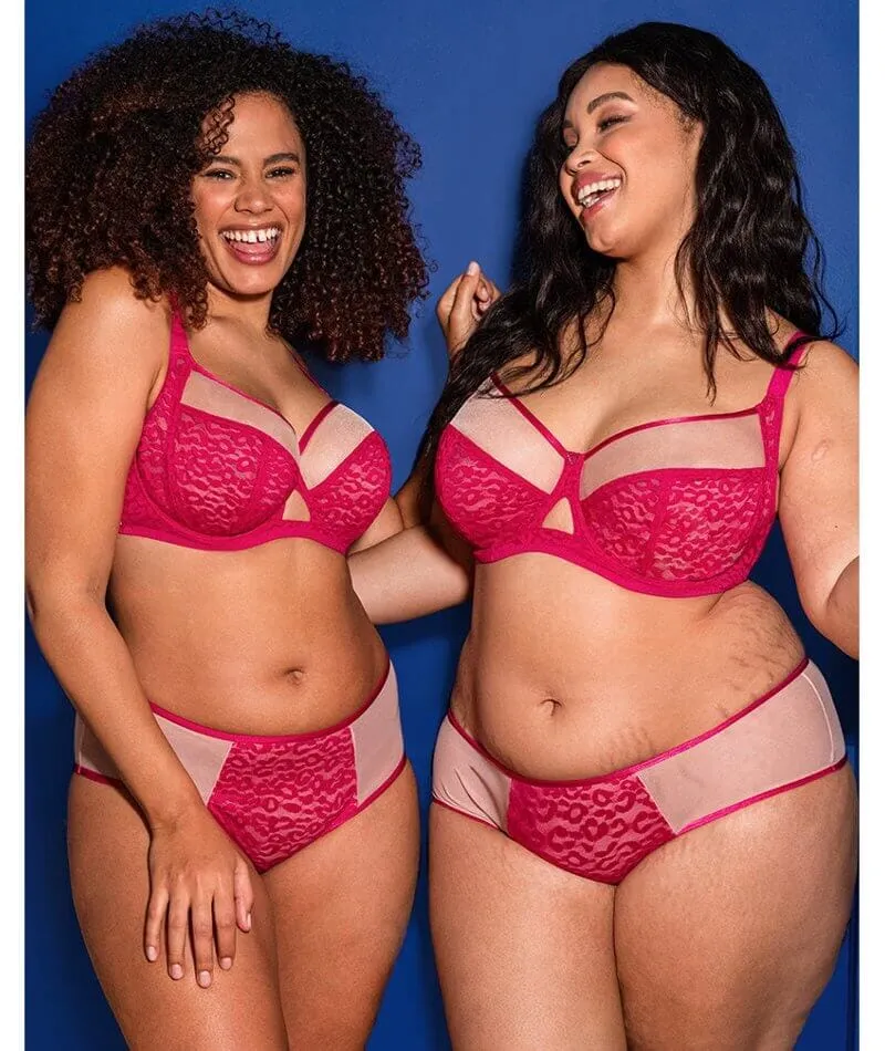 Curvy Kate Victory Wild Balcony Bra - Hot Pink/ Blush