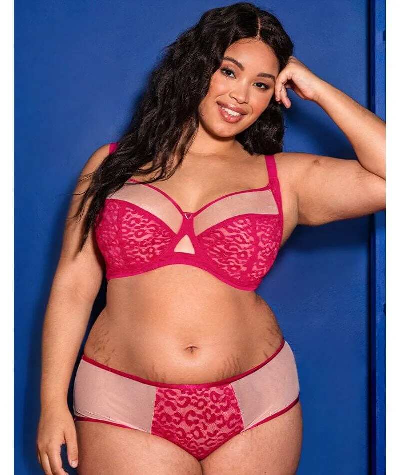 Curvy Kate Victory Wild Balcony Bra - Hot Pink/ Blush