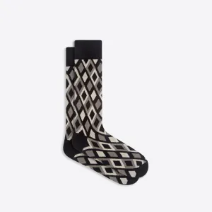 Diamond Check Mid-Calf Socks