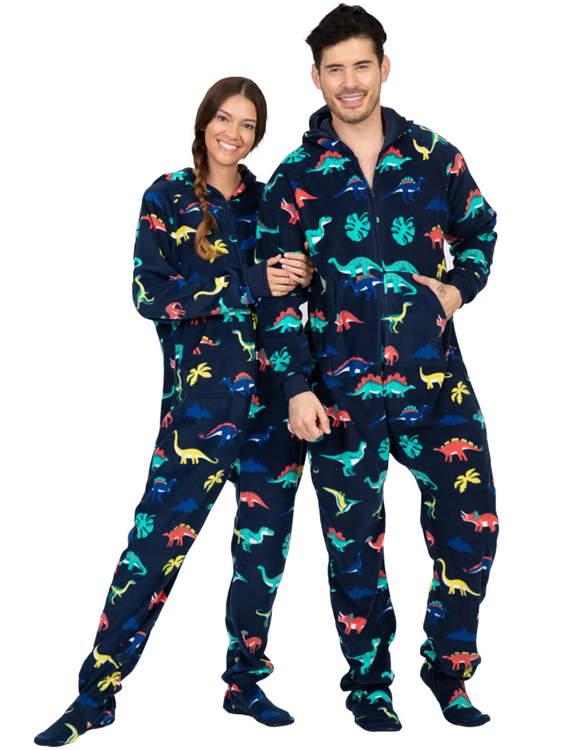 Dinosaur Kingdom Adult Hoodie Fleece Onesie