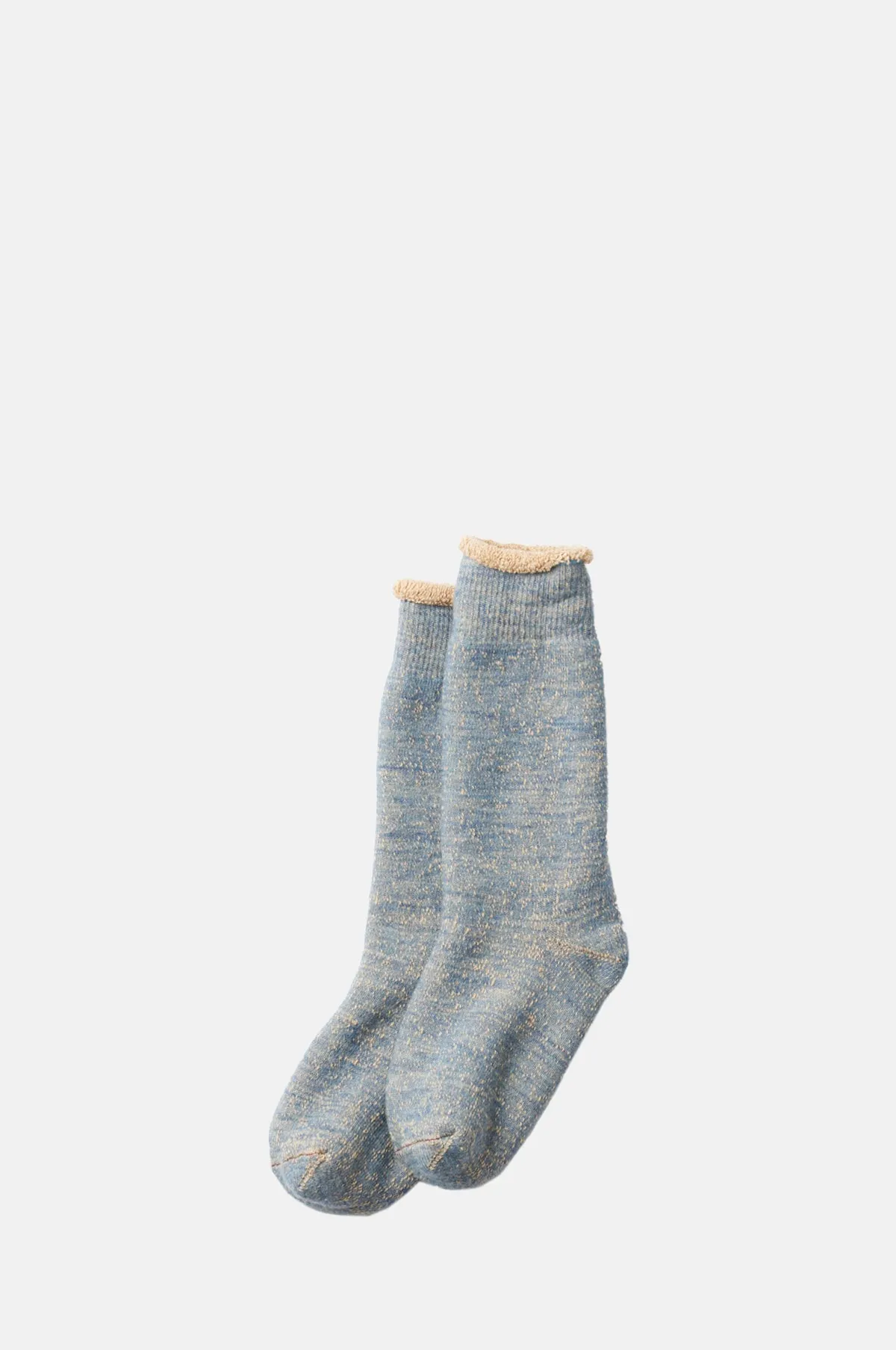 Double Face Crew Socks Blue/Brown