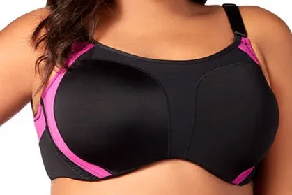 ELILA WIRED SPORTS BRA BLACK/FUCHSIA 2511