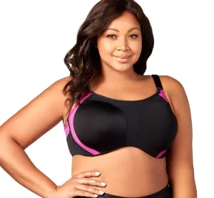 ELILA WIRED SPORTS BRA BLACK/FUCHSIA 2511