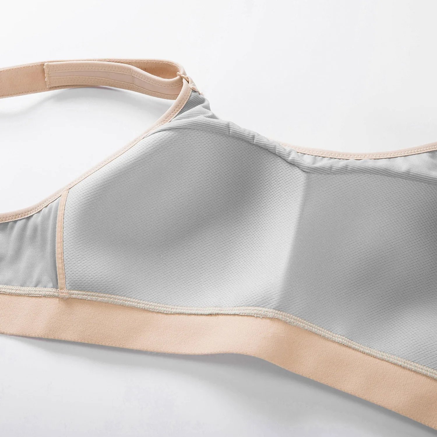 Energy Front Adjustable Wireless Sports Bra - Beige/Black