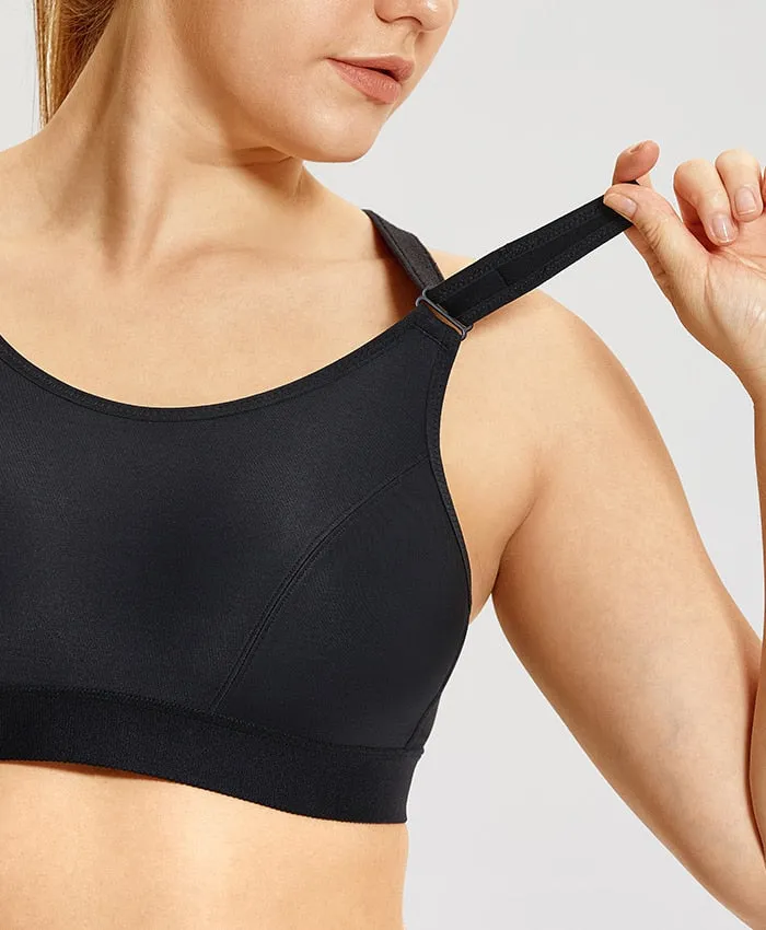 Energy Front Adjustable Wireless Sports Bra - Beige/Black