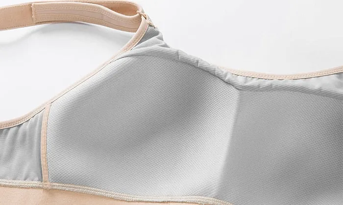 Energy Front Adjustable Wireless Sports Bra - Beige/Black